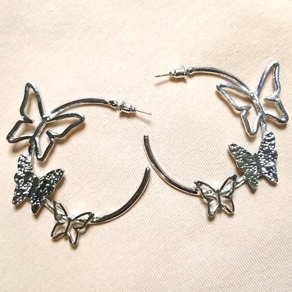 3 for $15 Butterfly Hoops - Picture 2 of 4